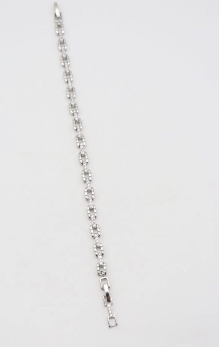 Silver renk kare kare taşlı bileklik