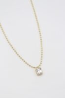 Gold renk top top zincire taş uçlu kolye