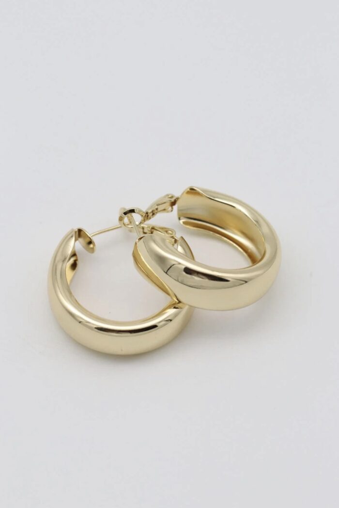 Gold renk kalın halka küpe (30mm)