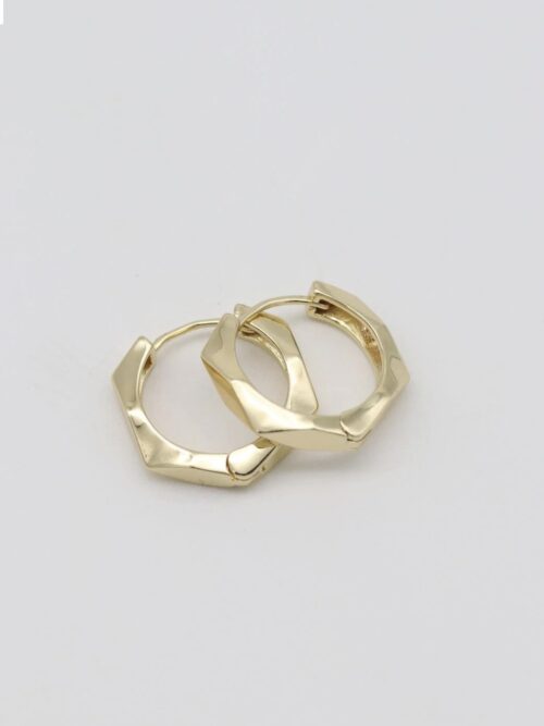 Gold renk köşeli halka küpe (20mm)