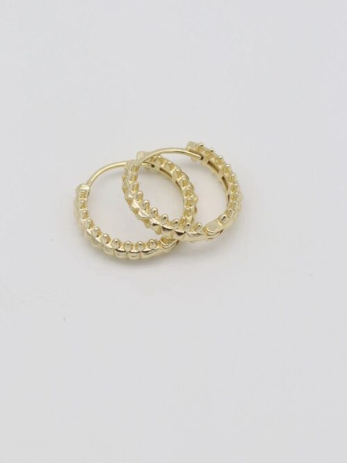 Gold renk desenli halka küpe (20mm)