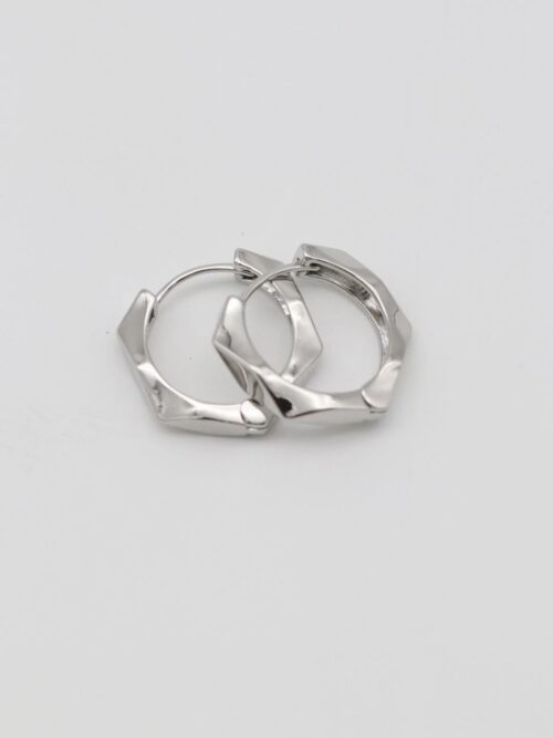 Silver renk köşeli halka küpe (20mm)