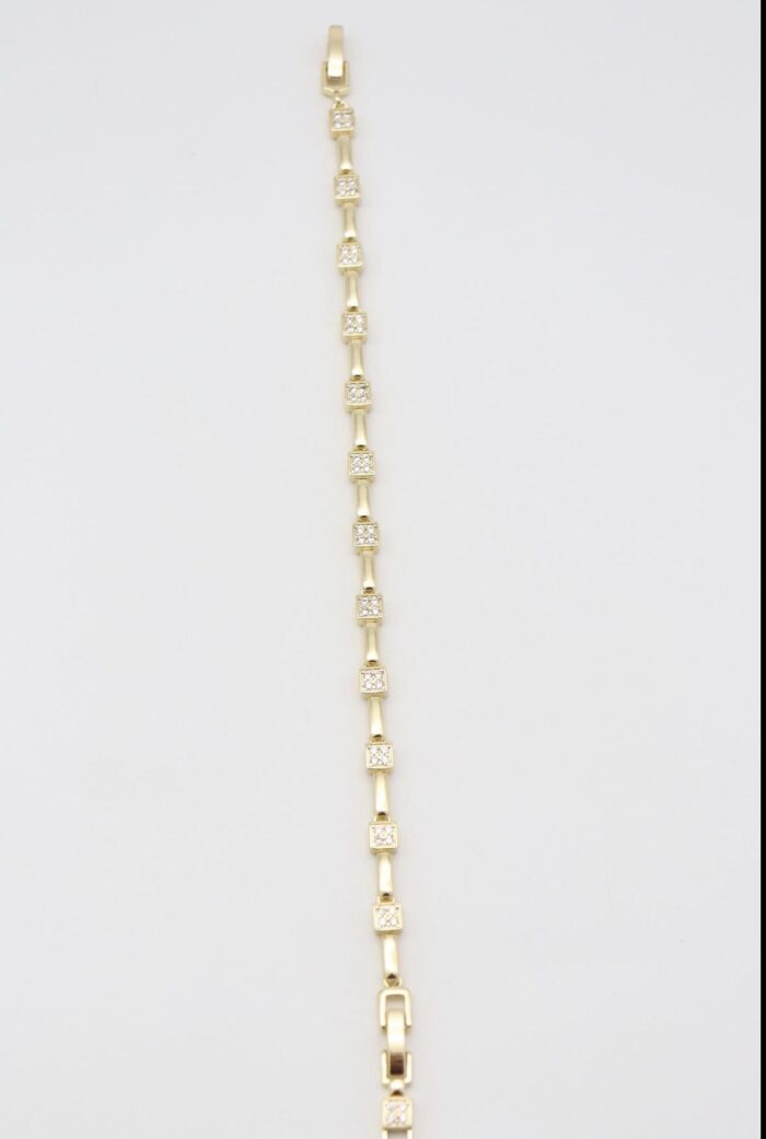 Gold renk taş detaylı kare bileklik