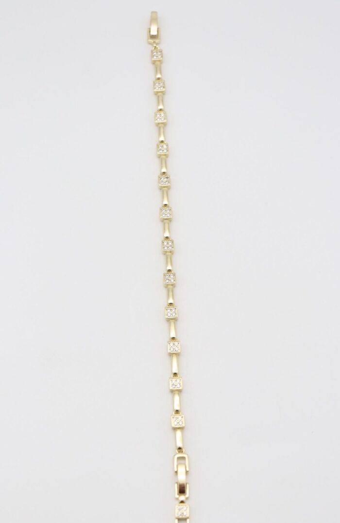 Gold renk taş detaylı kare bileklik