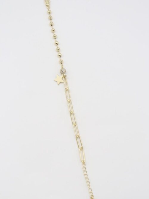 Gold renk yıldız sallantılı bileklik