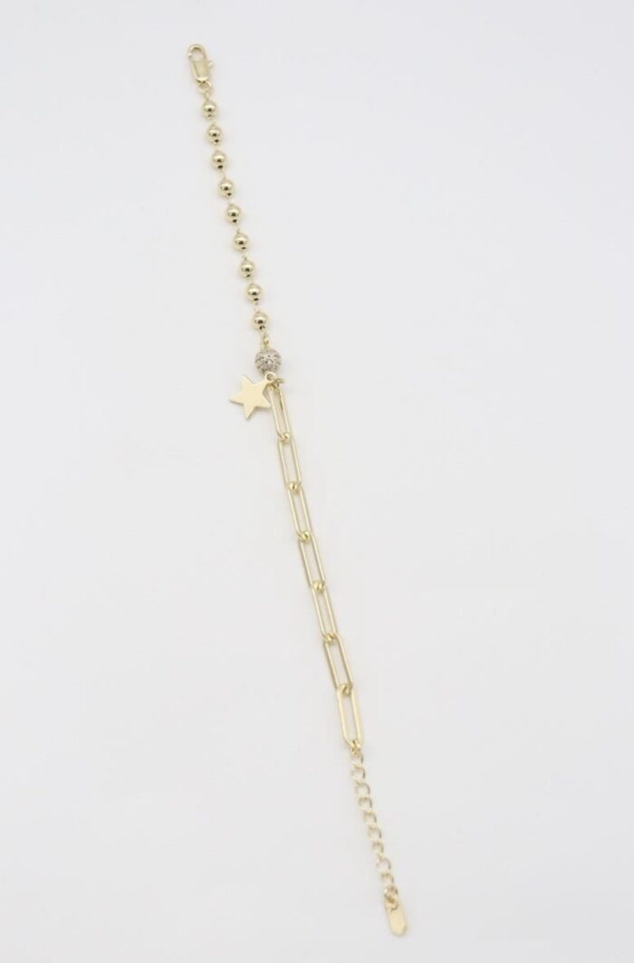 Gold renk yıldız sallantılı bileklik