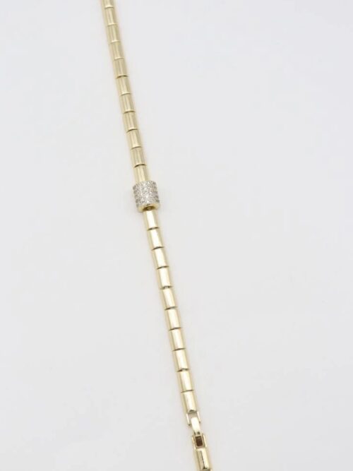 Gold renk plaka ortası taş detaylı bileklik