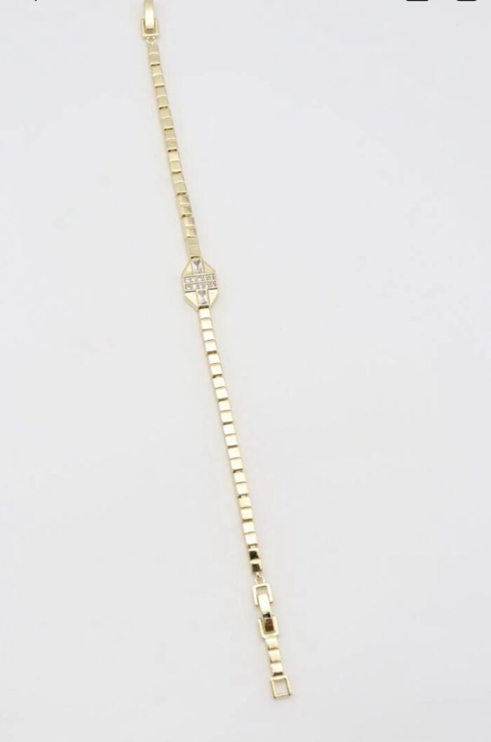 Gold renk küp küp orta detaylı bileklik