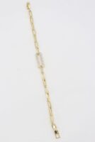 Gold renk taşlı dikdörtgen detaylı zincir bileklik