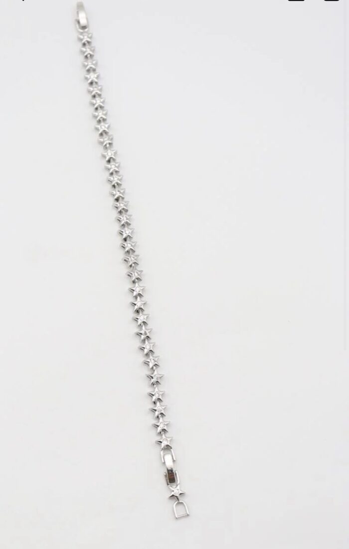 Silver renk mini taş detaylı yıldız bileklik