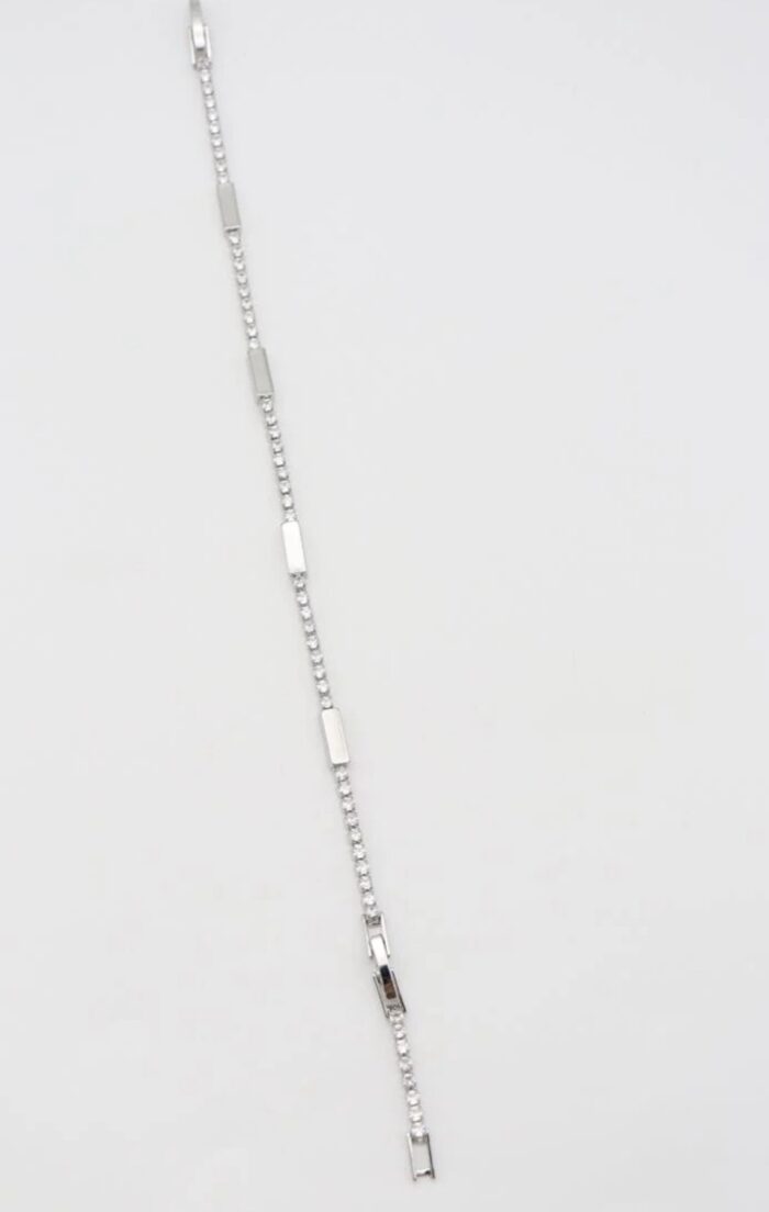 Silver renk plaka detaylı su yolu bileklik