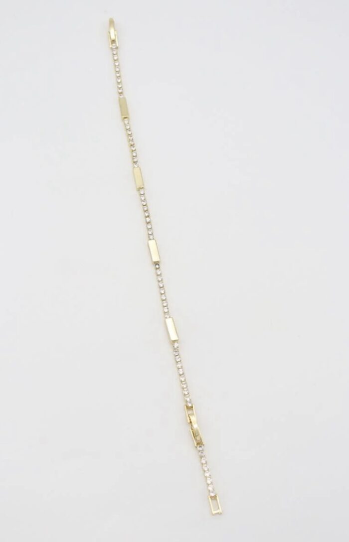 Gold renk plaka detaylı su yolu bileklik