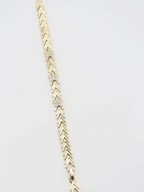 Gold renk taşlı yıldız v bileklik