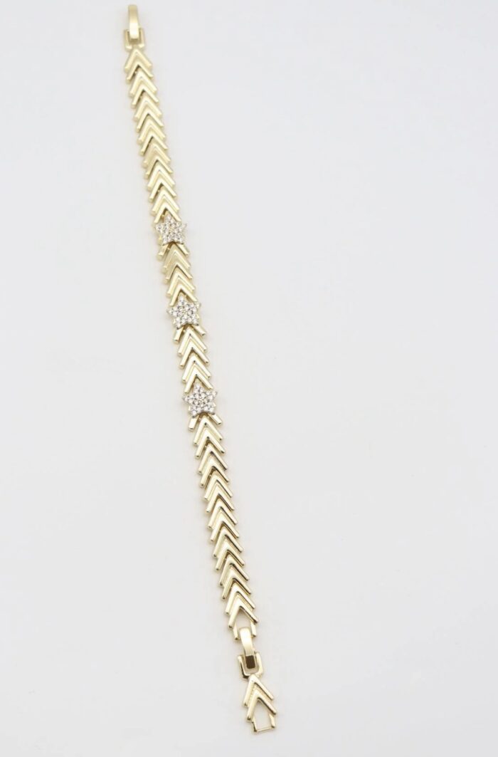 Gold renk taşlı yıldız v bileklik