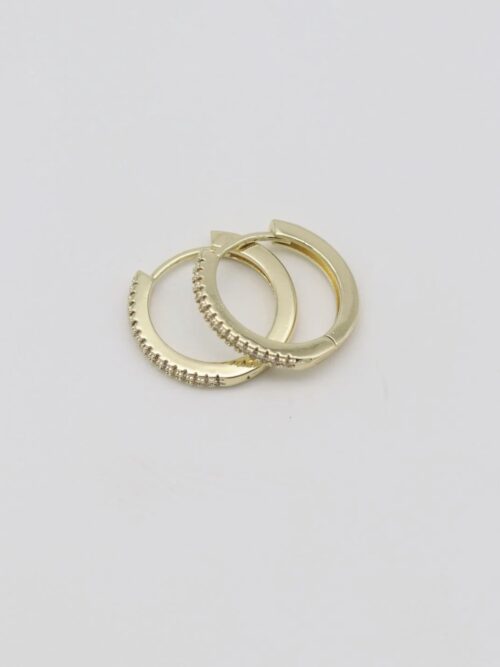 Gold renk taşlı halka küpe (20mm)