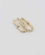 Gold renk top detaylı u küpe (27mm)