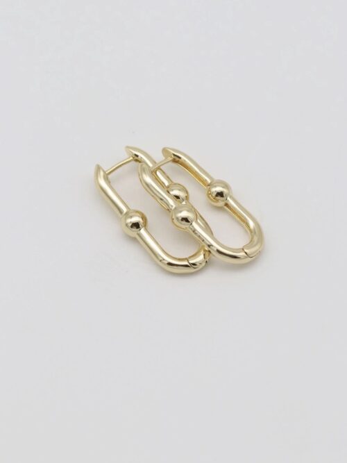 Gold renk top detaylı u küpe (27mm)