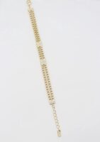 Gold renk birleşik çift zincir bileklik