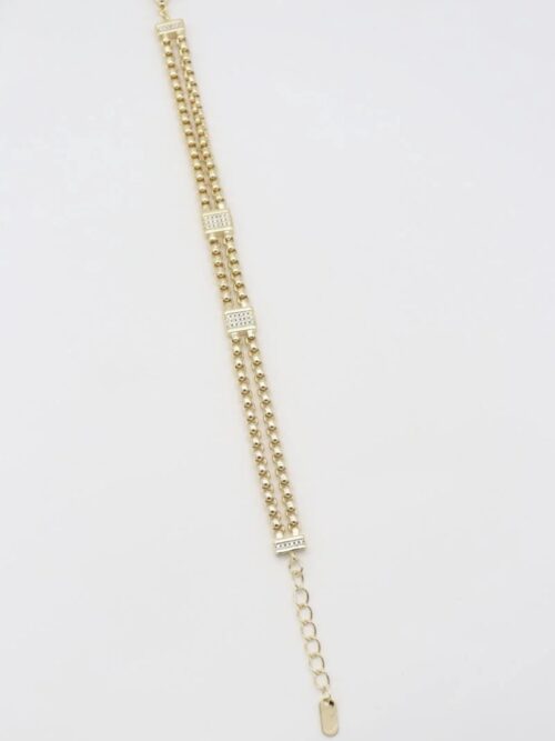 Gold renk birleşik çift zincir bileklik