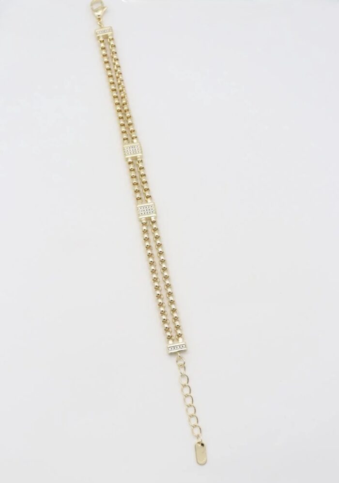 Gold renk birleşik çift zincir bileklik