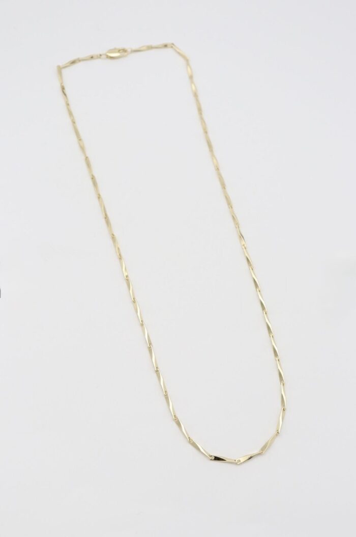 Gold renk ince plaka zincir kolye (45cm)