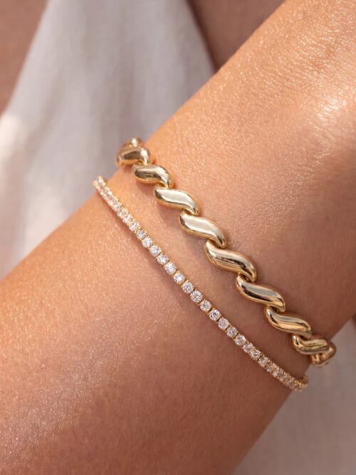 Gold renk düz plaka bileklik