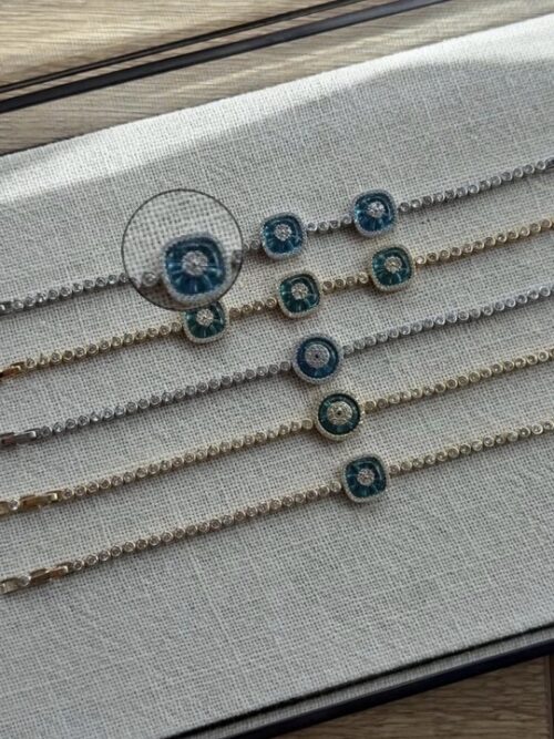 Silver renk taşlı üç mavi mineli bileklik