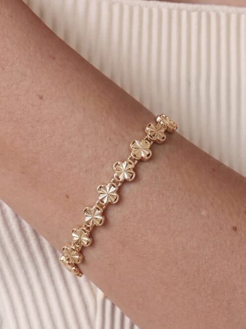 Gold renk yonca bileklik