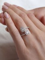Silver renk çift baget yüzük