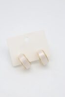 Gold beyaz mineli halka küpe (25mm)
