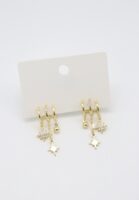 Gold renk kuzey yıldız sallantılı çoklu küpe(20mm)