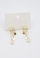 Gold renk çiçek sallantılı çoklu küpe (20mm)