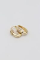 Gold renk taş detaylı U küpe (22mm)
