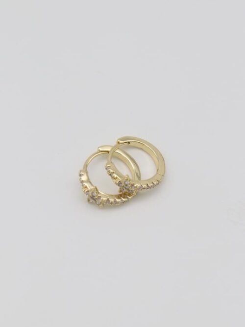 Gold renk taşlı halka küpe (12mm)