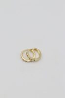 Gold renk taş detaylı mini halka küpe (15mm)
