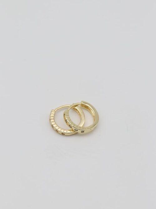 Gold renk taş detaylı mini halka küpe (15mm)