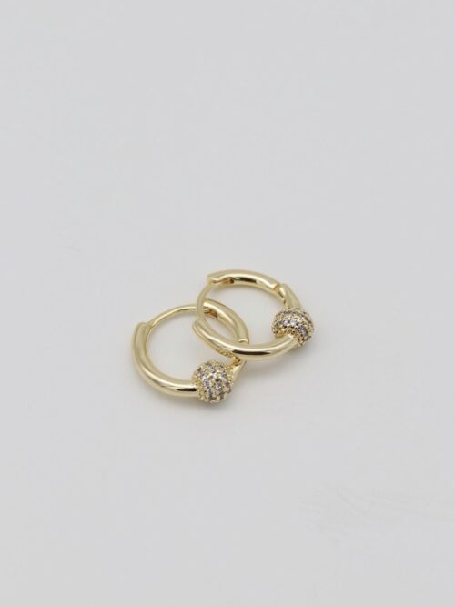 Gold renk top detaylı halka küpe (15mm)