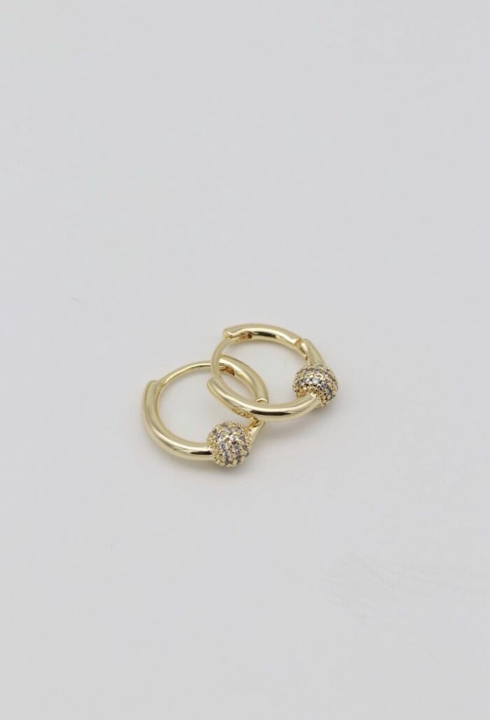 Gold renk top detaylı halka küpe (15mm)