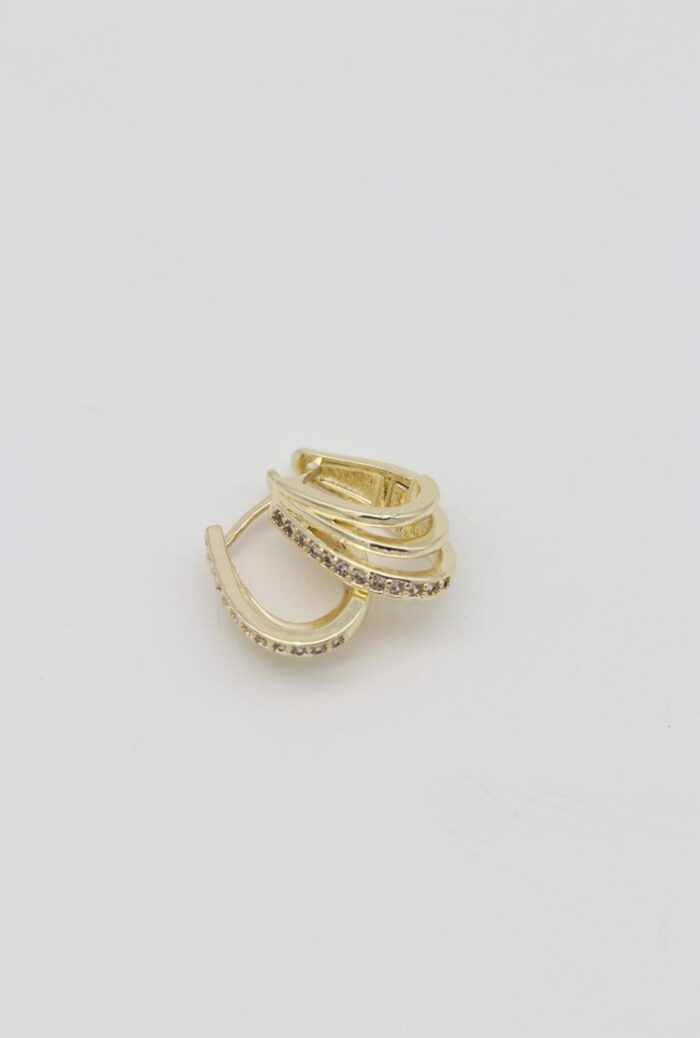 Gold renk çoklu halka küpe (17mm)