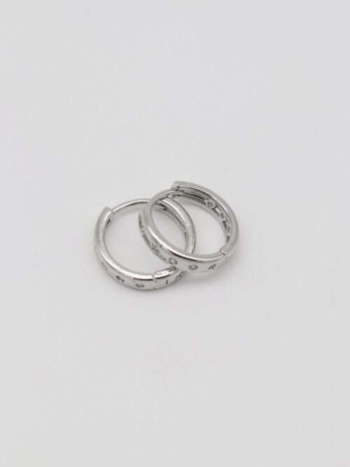 Silver renk taş detaylı halka küpe (17mm)