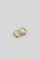 Gold renk kalp kare taş mini halka küpe (12mm)