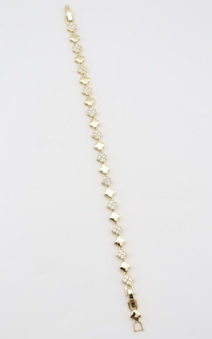 Gold renk mini yonca bileklik