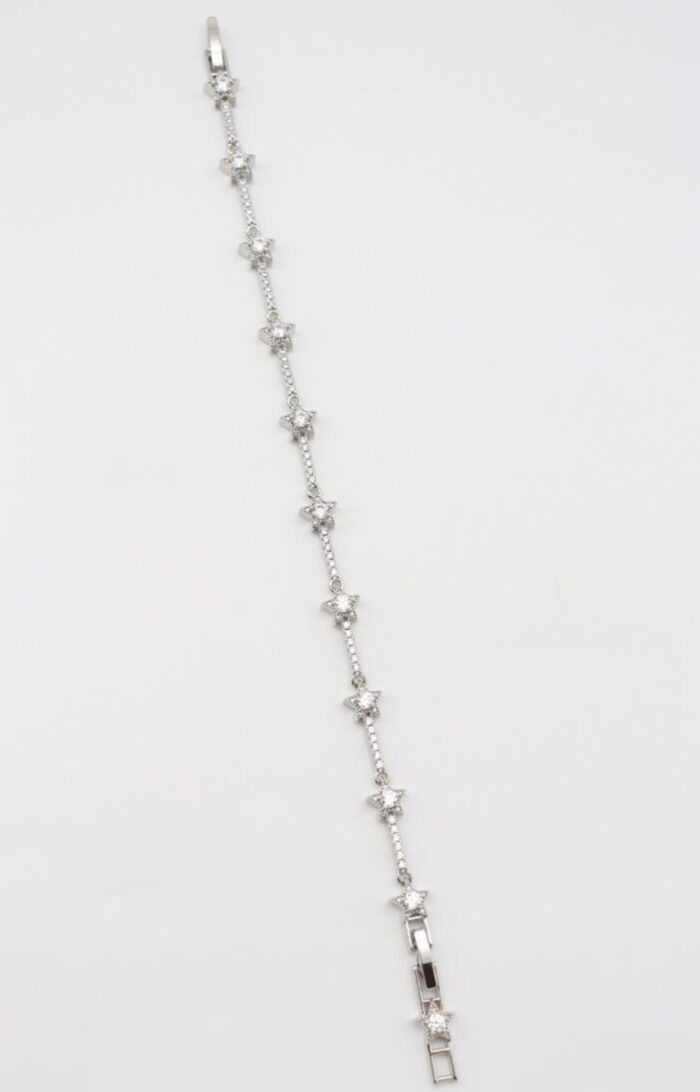 Silver renk taşlı yıldız bileklik