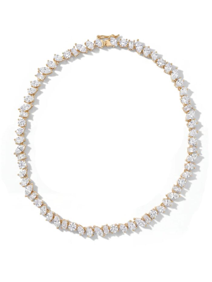 Gold renk choker boy tasarım taşlı kolye