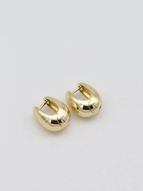 Gold renk düz kapsül küpe (15mm)