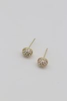 Gold renk taşlı top küpe (7mm)