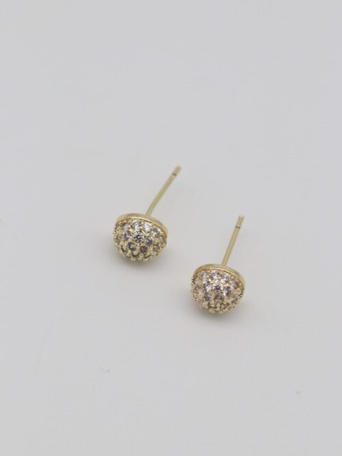 Gold renk taşlı top küpe (7mm)