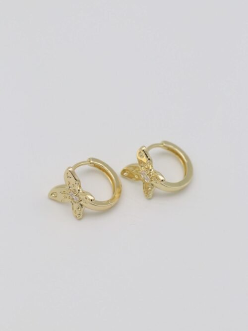 Gold renk kelebek halka küpe (15mm)