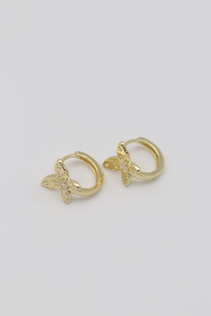 Gold renk kelebek halka küpe (15mm)