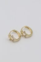 Gold renk yıldız detaylı halka küpe (15mm)